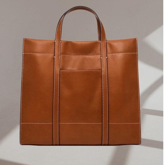 Fossil Carmen Brown Leather Tote Bag - Picture 10 of 12